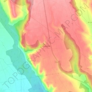 Topografische kaart Valcabadillo, hoogte, reliëf