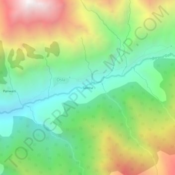 Topografische kaart Seema, hoogte, reliëf