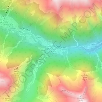 Topografische kaart Fornarelli, hoogte, reliëf