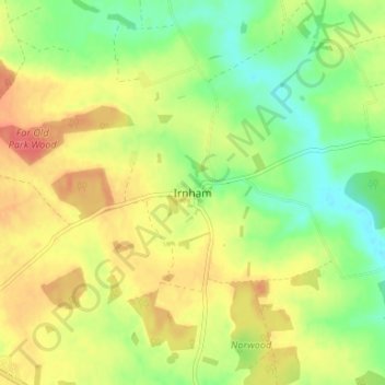 Topografische kaart Irnham, hoogte, reliëf