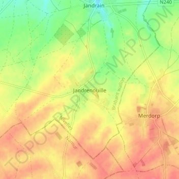 Topografische kaart Jandrenouille, hoogte, reliëf