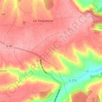 Topografische kaart Ozane, hoogte, reliëf