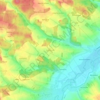 Topografische kaart Sichartsreit, hoogte, reliëf