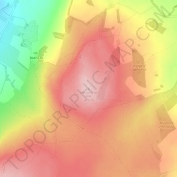 Topografische kaart Heughscar Hill, hoogte, reliëf