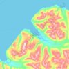 Topografische kaart Longyearbyen, hoogte, reliëf