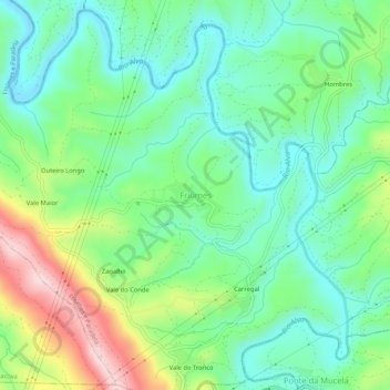Topografische kaart Friúmes, hoogte, reliëf