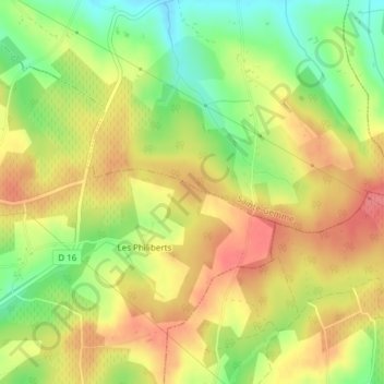 Topografische kaart Lutte, hoogte, reliëf