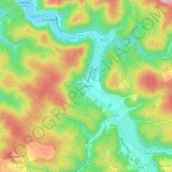 Topografische kaart La Rivière, hoogte, reliëf