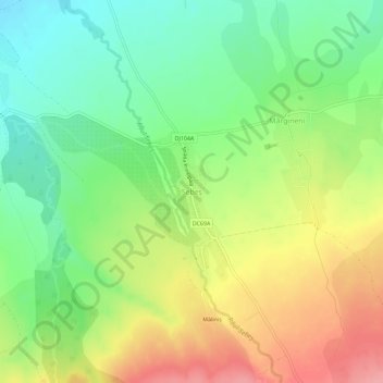 Topografische kaart Sebeș, hoogte, reliëf