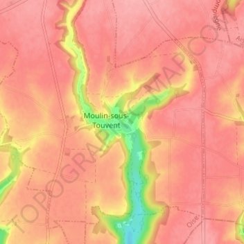 Topografische kaart Violaine, hoogte, reliëf