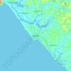 Topografische kaart Kannur, hoogte, reliëf