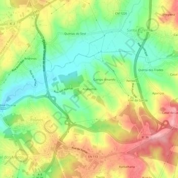 Topografische kaart Azabucho, hoogte, reliëf