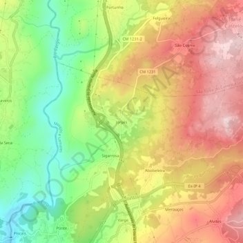 Topografische kaart Jorjais, hoogte, reliëf