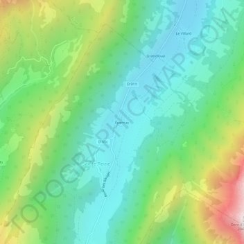 Topografische kaart Épernay, hoogte, reliëf