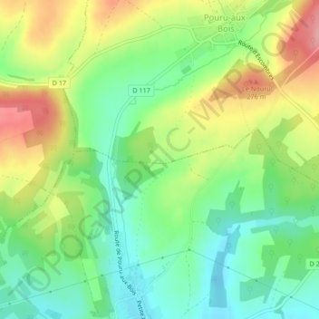 Topografische kaart Couvi, hoogte, reliëf