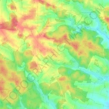 Topografische kaart Zahling, hoogte, reliëf