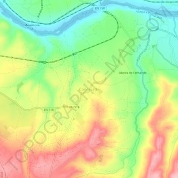 Topografische kaart Concavada, hoogte, reliëf