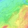 Topografische kaart Les Bougeries, hoogte, reliëf