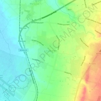 Topografische kaart Locogrande, hoogte, reliëf