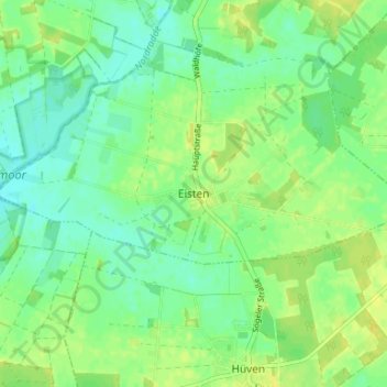 Topografische kaart Eisten, hoogte, reliëf