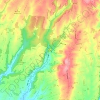 Topografische kaart Ceri, hoogte, reliëf