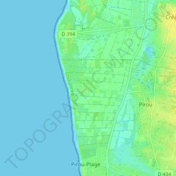 Topografische kaart Armanville, hoogte, reliëf