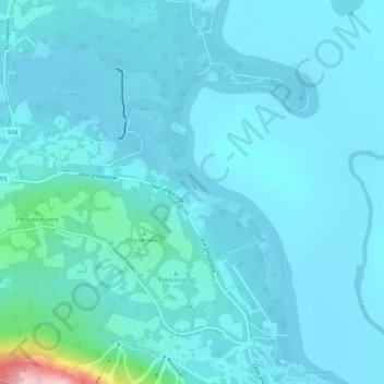 Topografische kaart Hossa, hoogte, reliëf