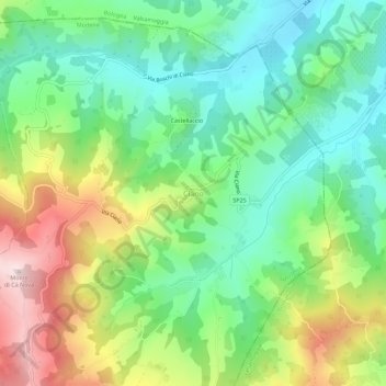 Topografische kaart Ciano, hoogte, reliëf