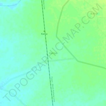 Topografische kaart Kansa, hoogte, reliëf