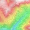 Topografische kaart Vers Le Bois, hoogte, reliëf