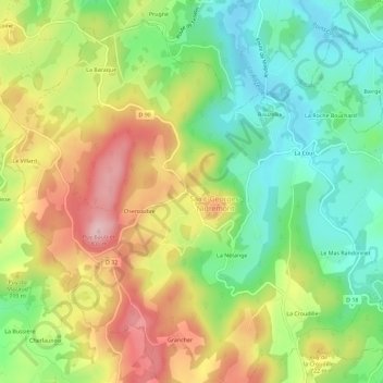 Topografische kaart La Clidelle, hoogte, reliëf