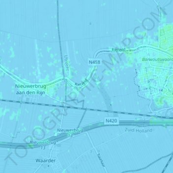 Topografische kaart Bekenes, hoogte, reliëf