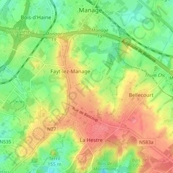 Topografische kaart L'Argilière, hoogte, reliëf