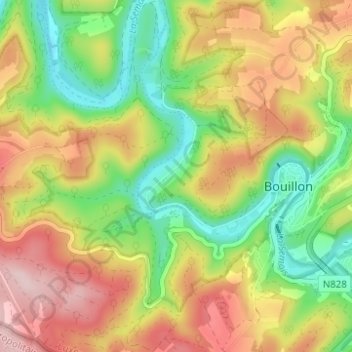 Topografische kaart Cordemois, hoogte, reliëf