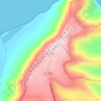 Topografische kaart Mirador del Río, hoogte, reliëf
