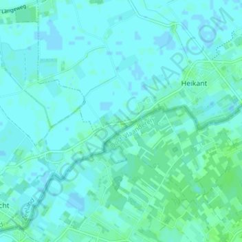 Topografische kaart Drie Hoefijzers, hoogte, reliëf