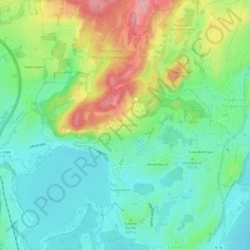 Topografische kaart Enzensberg, hoogte, reliëf