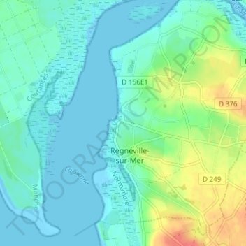 Topografische kaart Le Hable, hoogte, reliëf