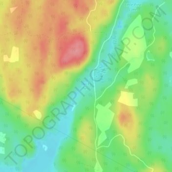 Topografische kaart Ducks Nest, hoogte, reliëf