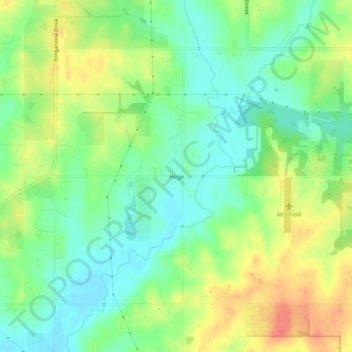 Topografische kaart Hoge, hoogte, reliëf
