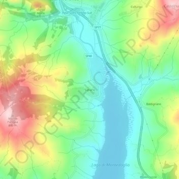 Topografische kaart Sigliano, hoogte, reliëf