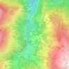 Topografische kaart Les Granges, hoogte, reliëf