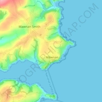Topografische kaart Trerose, hoogte, reliëf