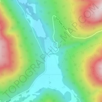 Topografische kaart Whitecroft, hoogte, reliëf