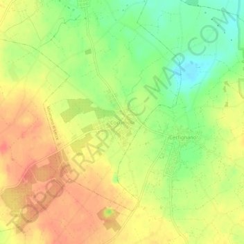 Topografische kaart Cocumola, hoogte, reliëf