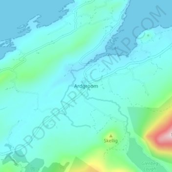 Topografische kaart Ardgroom, hoogte, reliëf