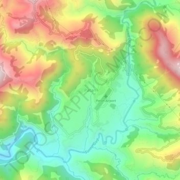 Topografische kaart Patan, hoogte, reliëf