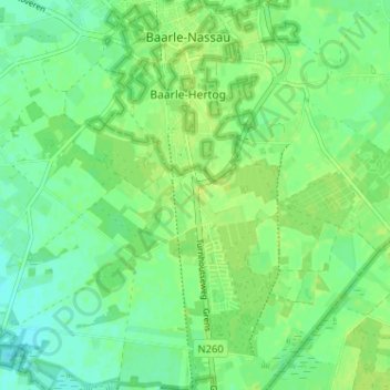 Topografische kaart Schaluinen, hoogte, reliëf