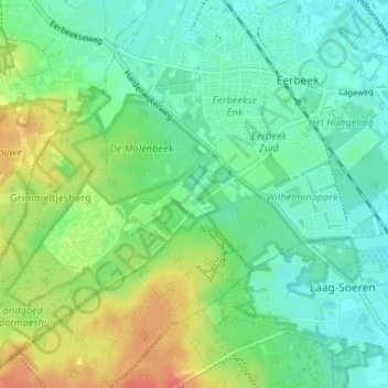 Topografische kaart Coldenhove, hoogte, reliëf