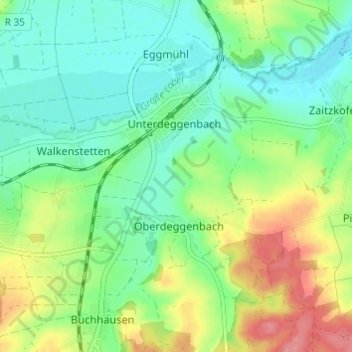 Topografische kaart Zeissethof, hoogte, reliëf
